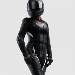 KURTKA MOTOCYKLOWA SKÓRZANA DAMSKA REBELHORN DIVA RS BLACK WHITE 