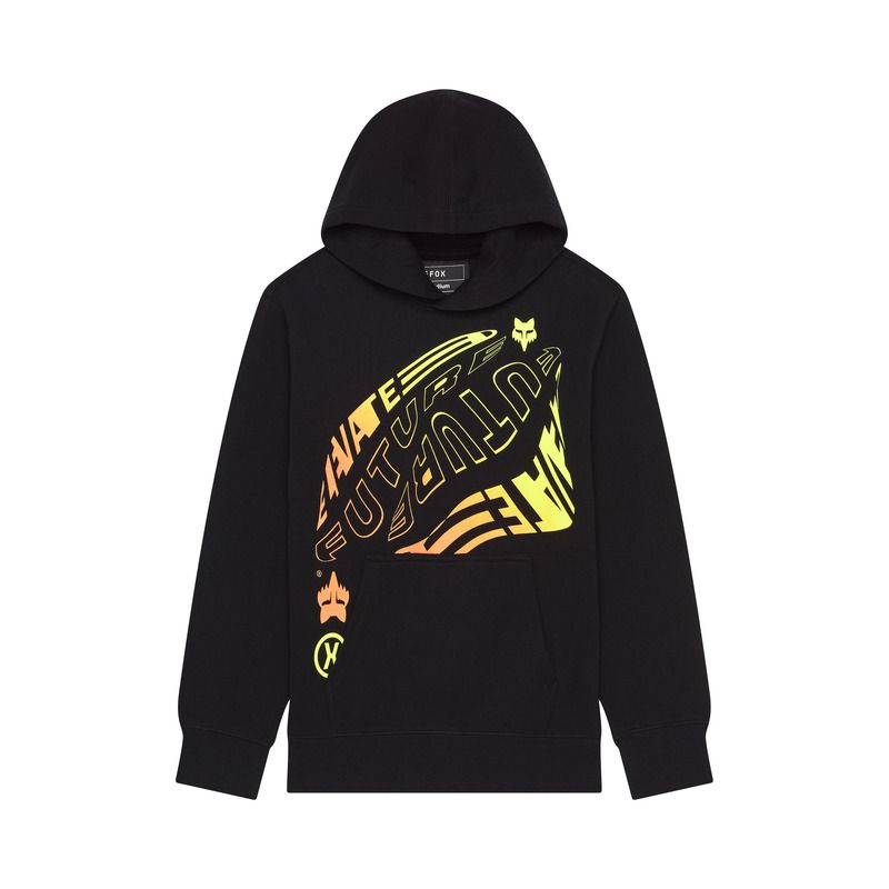 BLUZA Z KAPTUREM JUNIOR FOX ELEVATED FLEECE PO BLACK  ENDURO CROSS