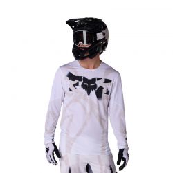 KOSZULKA ROWEROWA Z DŁUGIM RĘKAWEM FOX FLEXAIR DIFFUSE SE WHITE  ENDURO CROSS