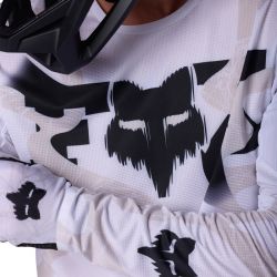 KOSZULKA ROWEROWA Z DŁUGIM RĘKAWEM FOX FLEXAIR DIFFUSE SE WHITE  ENDURO CROSS