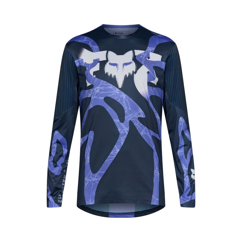 KOSZULKA ROWEROWA Z DŁUGIM RĘKAWEM FOX FLEXAIR DIFFUSE SE BLUEBERRY  ENDURO CROSS