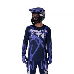 KOSZULKA ROWEROWA Z DŁUGIM RĘKAWEM FOX FLEXAIR DIFFUSE SE BLUEBERRY  ENDURO CROSS