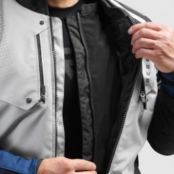 KURTKA MOTOCYKLOWA TEKSTYLNA REBELHORN HIKER 4 LIGHT GREY BLUE RED 