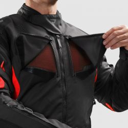 KURTKA MOTOCYKLOWA TEKSTYLNA REBELHORN HIKER 4 BLACK DARK GREY RED 