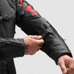 KURTKA MOTOCYKLOWA TEKSTYLNA REBELHORN HIKER 4 BLACK DARK GREY RED 
