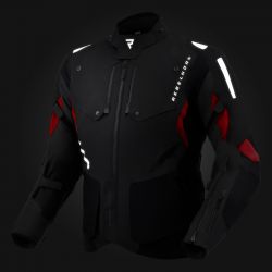 KURTKA MOTOCYKLOWA TEKSTYLNA REBELHORN HIKER 4 BLACK DARK GREY RED 