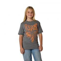 T-SHIRT JUNIOR FOX IMAGE PRINT HEAD HEATHER DARK GREY  ENDURO CROSS