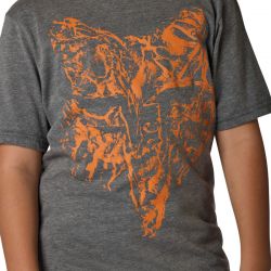 T-SHIRT JUNIOR FOX IMAGE PRINT HEAD HEATHER DARK GREY  ENDURO CROSS