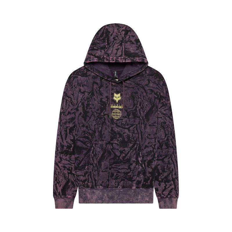 BLUZA Z KAPTUREM FOX IMAGE PRINT OVERSIZED FLEECE PO PLUM PERFECT  ENDURO CROSS