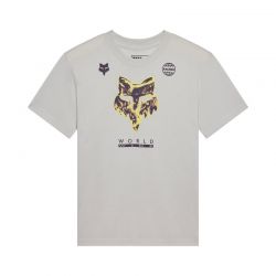T-SHIRT DAMSKI FOX IMAGE PRINT LIGHT GREY  ENDURO CROSS