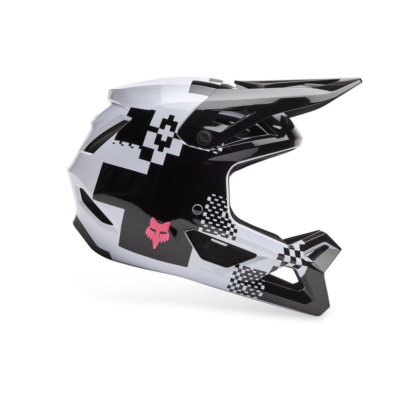 KASK ROWEROWY JUNIOR FOX RAMPAGE DIGI IMG BLACK WHITE  ENDURO CROSS