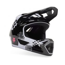 KASK ROWEROWY JUNIOR FOX RAMPAGE DIGI IMG BLACK WHITE  ENDURO CROSS