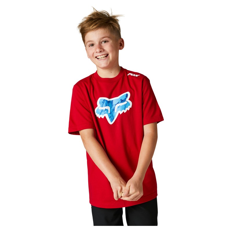 T-SHIRT FOX JUNIOR KARRERA HEAD FLAME RED  ENDURO CROSS