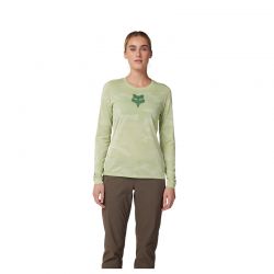 KOSZULKA ROWEROWA Z DŁUGIM RĘKAWEM DAMSKA FOX RANGER TRU DRI CACTUS  ENDURO CROSS