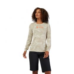 KOSZULKA ROWEROWA Z DŁUGIM RĘKAWEM DAMSKA FOX RANGER TRU DRI CREAM  ENDURO CROSS