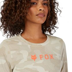 KOSZULKA ROWEROWA Z DŁUGIM RĘKAWEM DAMSKA FOX RANGER TRU DRI CREAM  ENDURO CROSS