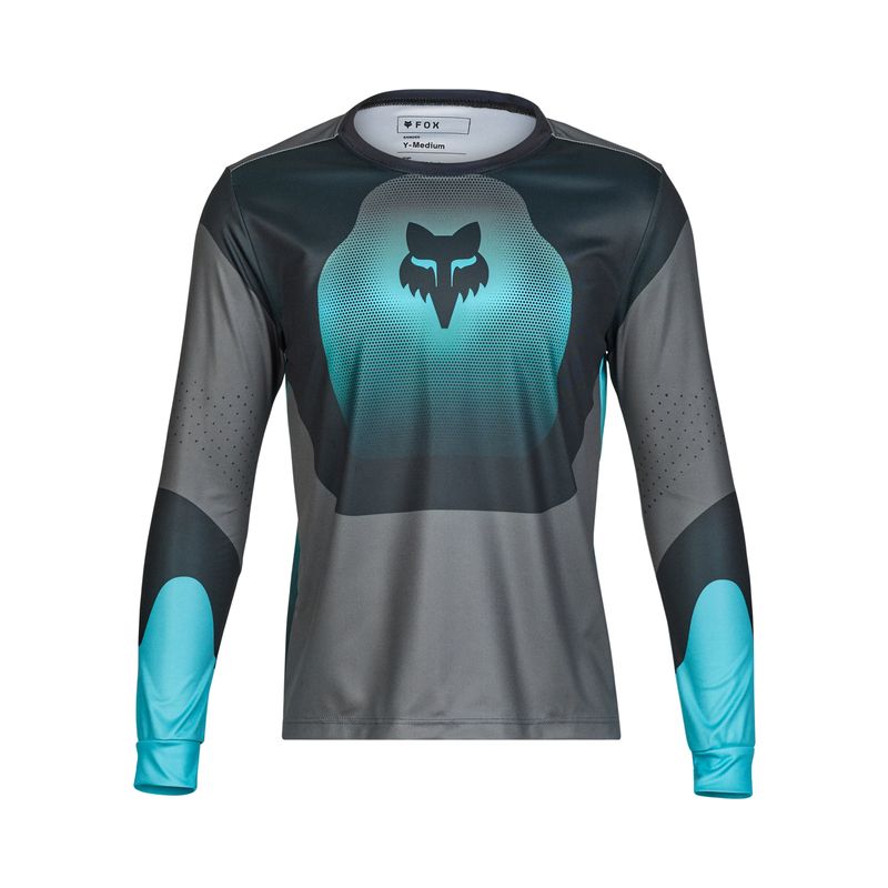 KOSZULKA ROWEROWA Z DŁUGIM RĘKAWEM JUNIOR FOX RANGER REVISE TEAL  ENDURO CROSS