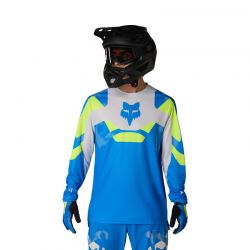 KOSZULKA ROWEROWA Z DŁUGIM RĘKAWEM FOX RANGER TACTILE BLUE JEWEL  ENDURO CROSS