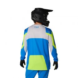 KOSZULKA ROWEROWA Z DŁUGIM RĘKAWEM FOX RANGER TACTILE BLUE JEWEL  ENDURO CROSS