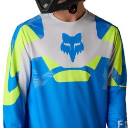 KOSZULKA ROWEROWA Z DŁUGIM RĘKAWEM FOX RANGER TACTILE BLUE JEWEL  ENDURO CROSS