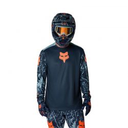 KOSZULKA ROWEROWA Z DŁUGIM RĘKAWEM JUNIOR FOX RANGER IMG PRINT ARCTIC BLUE  ENDURO CROSS