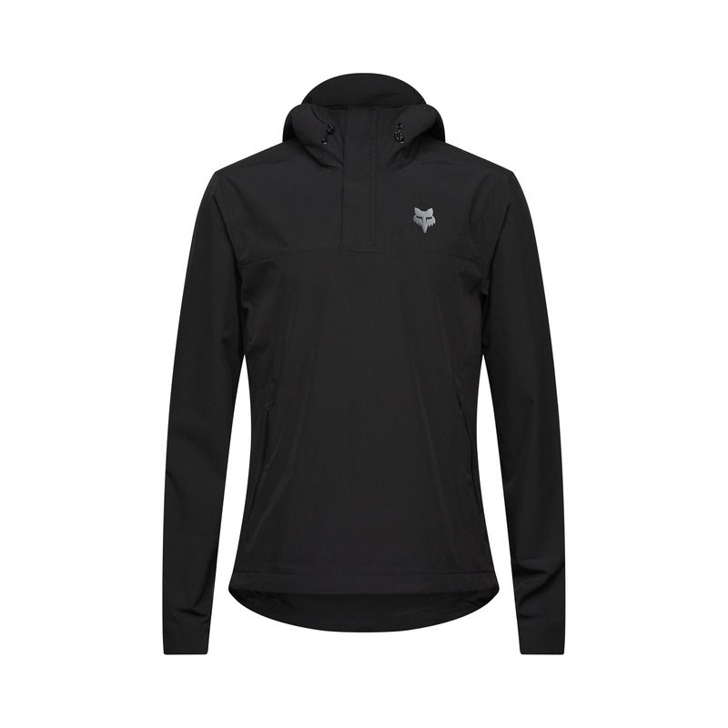 BLUZA ROWEROWA Z KAPTUREM FOX RANGER WIND PULLOVER BLACK  ENDURO CROSS