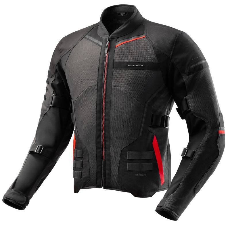 KURTKA MOTOCYKLOWA TEKSTYLNA REBELHORN SCANDAL 3 DARK GREY BLACK RED 