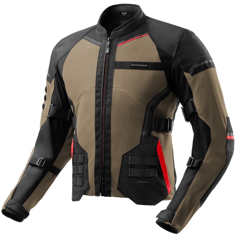 KURTKA MOTOCYKLOWA TEKSTYLNA REBELHORN SCANDAL 3 DESERT BLACK RED 