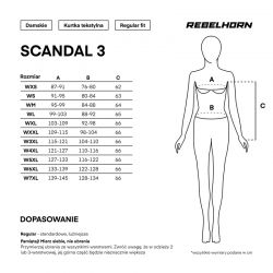 KURTKA MOTOCYKLOWA TEKSTYLNA DAMSKA REBELHORN SCANDAL 3 BLACK GREY RED 
