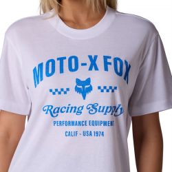 T-SHIRT DAMSKI FOX SUPPLY WHITE  ENDURO CROSS