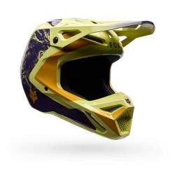KASK MOTOCYKLOWY FOX V1 IMAGE PRINT PURPLE YELLOW  ENDURO CROSS