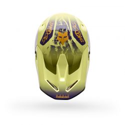 KASK MOTOCYKLOWY FOX V1 IMAGE PRINT PURPLE YELLOW  ENDURO CROSS