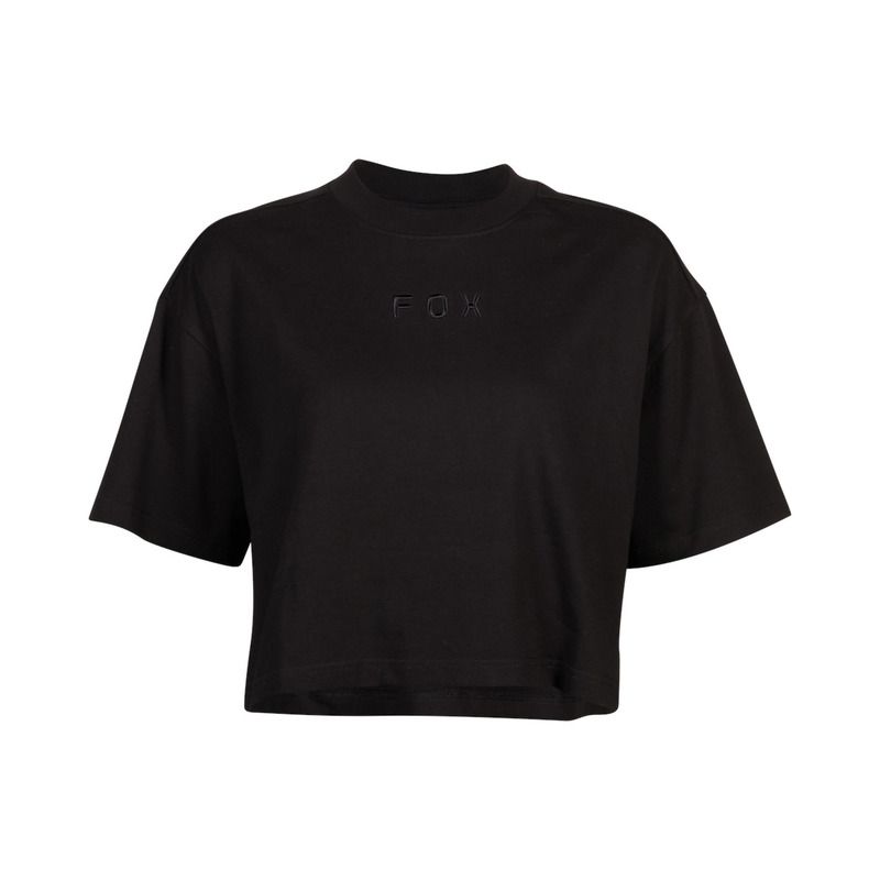 T-SHIRT DAMSKI FOX WORDMARK OS CROP BLACK  ENDURO CROSS