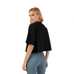 T-SHIRT DAMSKI FOX WORDMARK OS CROP BLACK  ENDURO CROSS