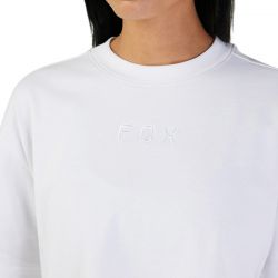 T-SHIRT DAMSKI FOX WORDMARK OS CROP WHITE  ENDURO CROSS