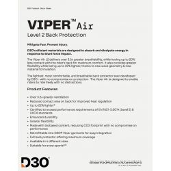 PROTEKTORY RICHA PROTEKTOR PLECÓW D3O VIPER AIR [LEVEL 2]