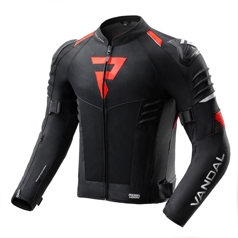 KURTKA MOTOCYKLOWA TEKSTYLNA REBELHORN VANDAL 2 AIR BLACK RED 