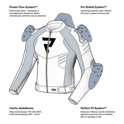 KURTKA MOTOCYKLOWA SKÓRZANA REBELHORN VANDAL 2 BLACK GREY FLUO YELLOW 