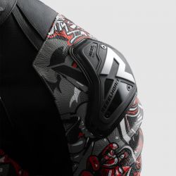 KURTKA MOTOCYKLOWA SKÓRZANA REBELHORN VANDAL 2 CRUZE BLACK DARK GREY RED 