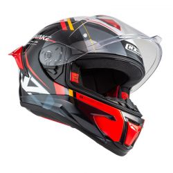 KASK MOTOCYKLOWY NZI WAKE STREAM BOOSTER STRIPES BLACK WHITE RED 