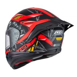 KASK MOTOCYKLOWY NZI WAKE STREAM BOOSTER CYBER BLACK RED MATT 