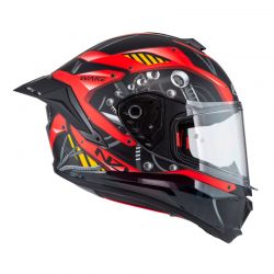 KASK MOTOCYKLOWY NZI WAKE STREAM BOOSTER CYBER BLACK RED MATT 