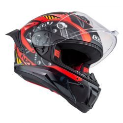 KASK MOTOCYKLOWY NZI WAKE STREAM BOOSTER CYBER BLACK RED MATT 