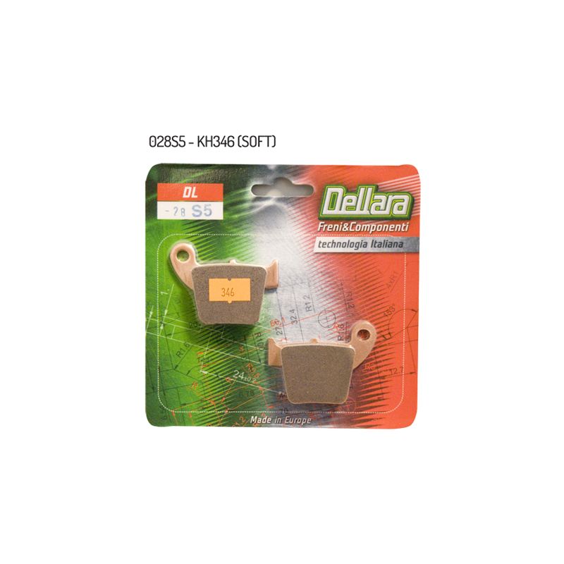 DELLARA KLOCKI HAMULCOWE KH346 ZŁOTE PASUJE DO: HONDA CR 125/250R '02-'07, CRF 150 '07-'22, CRF 250F/R/X '04-'22, CRF 250RX '19-