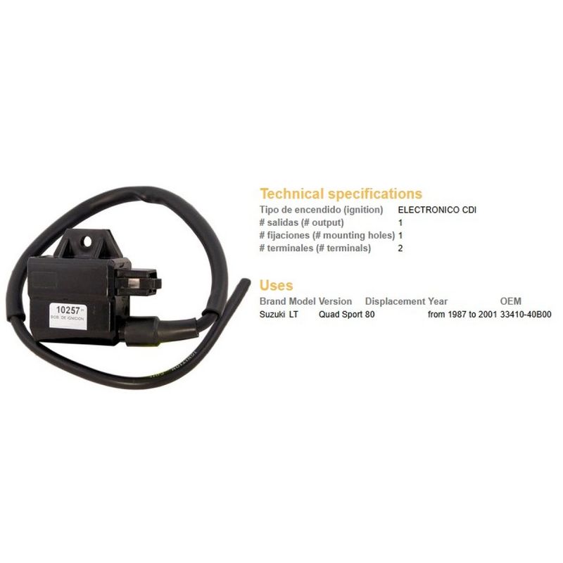 DZE CEWKA ZAPŁONOWA SUZUKI LT 80 QUAD SPORT '87-'01 33410-40B00