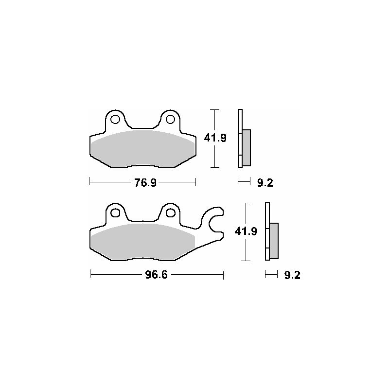 SBS KLOCKI HAMULCOWE KH197 MAXI SINTER SINTER HONDA NS-1 75 '92-'00, NSR 80R '93-'95, DAELIM SV 125 '11-'15, KEEWAY PARTNER 100 