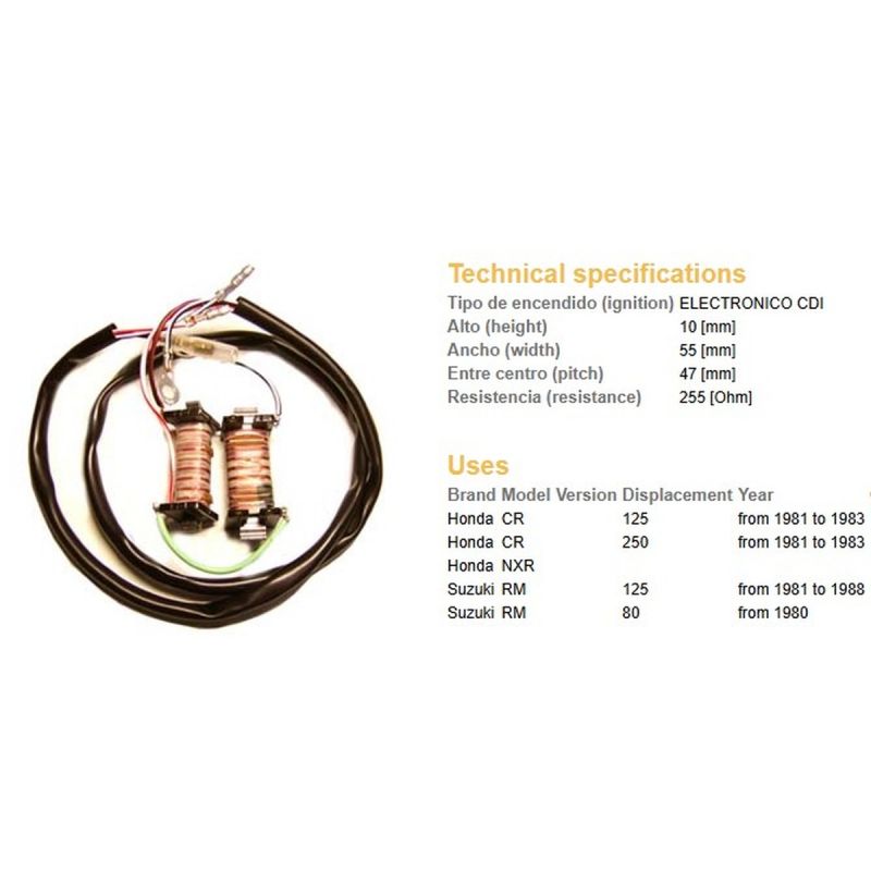 DZE CEWKA WZBUDZENIA 2SZT.  KPL. HONDA CR 125R '81-'83 CR 250R '81-'83 SUZUKI RM 80 '80 RM 125 '81-'88