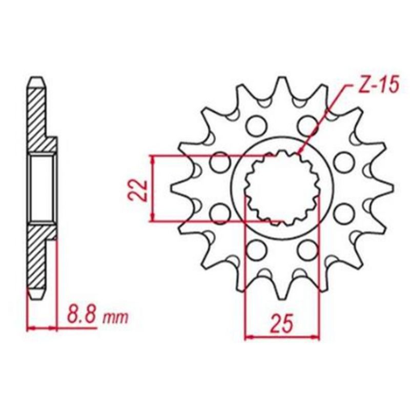 GROSSKOPF WYPRZEDAŻ ZĘBATKA PRZEDNIA 1248 17 124817 BETA '12-'25, KTM '86-'25, HUSQVARNA '14-'25, HUSABERG '09-'14, GASGAS '20-'