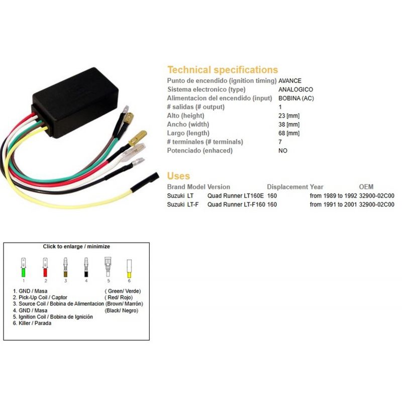 DZE MODUŁ ZAPŁONU CDI SUZUKI LT 160E QUAD RUNNER '89-'92 LT-F 160 QUAD RUNNER '91-'01 OEM 32900-02C00