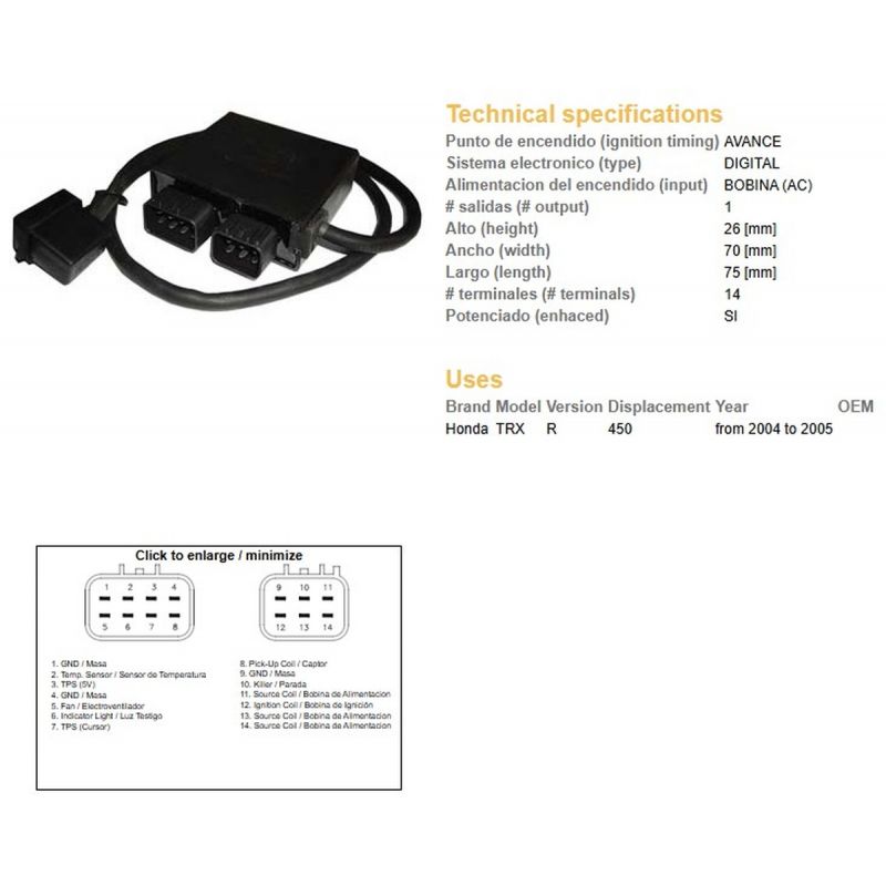 DZE MODUŁ ZAPŁONU CDI HONDA TRX 450R '04-'05